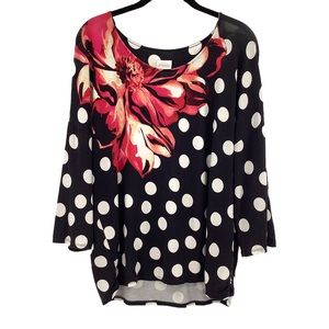 Chico’s Sabella Floral Dot Top L/2